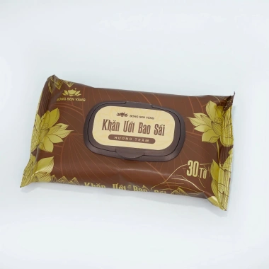 Khăn ướt Bao Sái hương trầm Bông Sen Vàng - Giải pháp sạch nhanh cho vật phẩm thờ cúng, giá chỉ 60.000đ