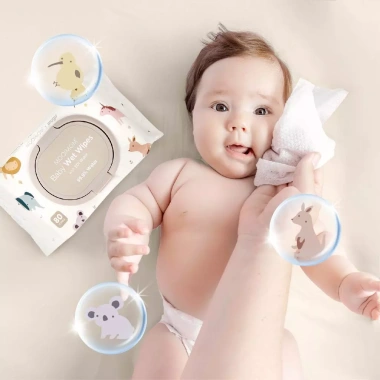 Khăn Ướt Bé MOOIMOM x mugu 99% Nước Tinh Khiết EDI 80 tờ Gói 5-10-18 Giá 239k 5