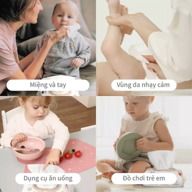 Khăn Ướt Bé MOOIMOM x mugu 99% Nước Tinh Khiết EDI 80 tờ Gói 5-10-18 Giá 239k 6