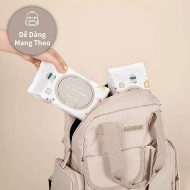 Khăn Ướt Bé MOOIMOM x mugu 99% Nước Tinh Khiết EDI 80 tờ Gói 5-10-18 Giá 239k 7