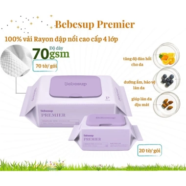 Khăn ướt Bebesup 4 lớp cao cấp 70-80 tờ vải rayon dập nổi - Siêu mềm cho bé sơ sinh, giá chỉ 58.000đ 5 Khăn ướt Bebesup 4 lớp cao cấp 70-80 tờ vải rayon dập nổi - Siêu mềm cho bé sơ sinh, giá chỉ 58.000đ 5