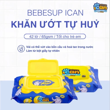 Khăn ướt Bebesup 4 lớp cao cấp 70-80 tờ vải rayon dập nổi - Siêu mềm cho bé sơ sinh, giá chỉ 58.000đ 7 Khăn ướt Bebesup 4 lớp cao cấp 70-80 tờ vải rayon dập nổi - Siêu mềm cho bé sơ sinh, giá chỉ 58.000đ 7