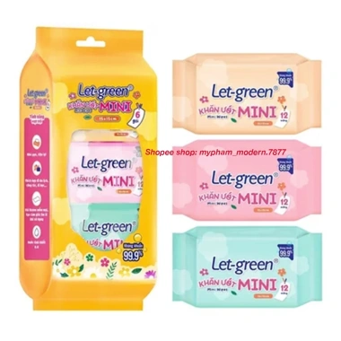 Khăn ướt bỏ túi mini LET-GREEN 12 miếng - Gói 6 lọ, giá ưu đãi 27.499đ 3