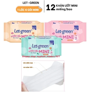 Khăn ướt bỏ túi mini LET-GREEN 12 miếng - Gói 6 lọ, giá ưu đãi 27.499đ 5