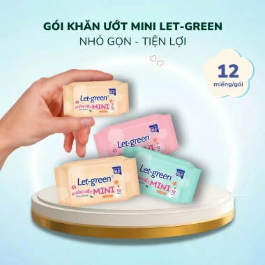 Khăn ướt bỏ túi mini Let-green 12 tờ - Siêu mềm, kháng khuẩn, giảm còn 15.000đ 2