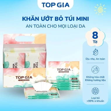 Khăn ướt bỏ túi mini top gia nhỏ gọn không kích ứng da an toàn giá 23.000