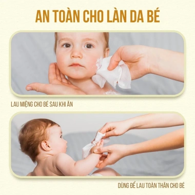 Khăn ướt Bông Sen Vàng cho bé - 100 tờ, không parabens, thương hiệu uy tín, giảm giá 95.000 VND