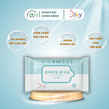 Khăn ướt Diky 20 tờ - Quà tặng lý tưởng cho mọi loại da, giá ưu đãi 200k