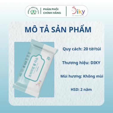 Khăn ướt Diky 20 tờ - Quà tặng lý tưởng cho mọi loại da, giá ưu đãi 200k