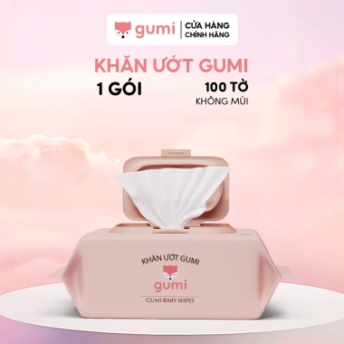 Khăn ướt Gumi 100 tờ không mùi cho bé - Giá chỉ 29.000đ, mềm nhẹ, an toàn da