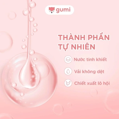 Khăn ướt Gumi 100 tờ không mùi cho bé - Giá chỉ 29.000đ, mềm nhẹ, an toàn da