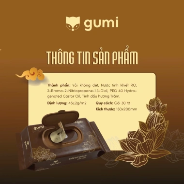 Khăn ướt Gumi 20 gói - Sái hương trầm, làm sạch vật phẩm thờ cúng, 22.000₫ 3
