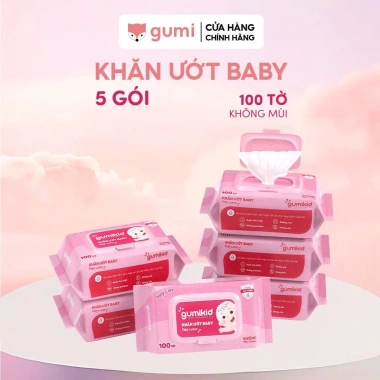 Khăn ướt Gumi không cồn, không parabens cho bé - Thùng 10 gói KID chỉ 102.000đ