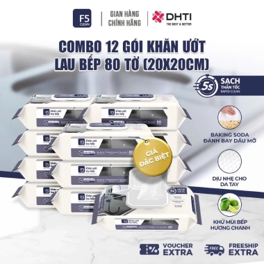 Khăn ướt lau bếp F5 Clean 80 tờ - Sạch mùi bếp, an toàn da tay, giá 150.000₫