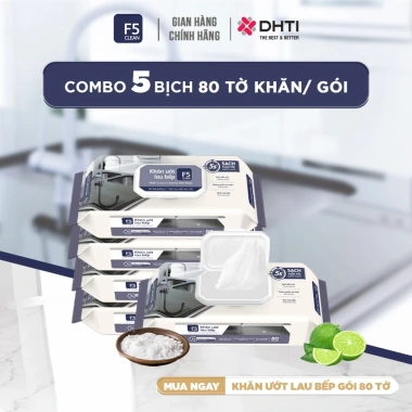 Khăn ướt lau bếp F5 Clean 80 tờ - Sạch mùi bếp, an toàn da tay, giá 150.000₫ 10 Khăn ướt lau bếp F5 Clean 80 tờ - Sạch mùi bếp, an toàn da tay, giá 150.000₫ 10