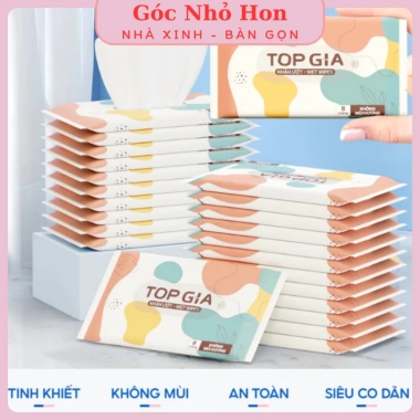 Khăn Ướt Mini 8 Tờ Không Mùi - Gói Nhỏ, Lau Tay, Miệng, An Toàn Du Lịch