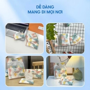 Khăn Ướt Mini 8 Tờ Không Mùi - Gói Nhỏ, Lau Tay, Miệng, An Toàn Du Lịch