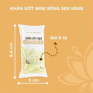 Khăn ướt Mini Bông Sen Vàng - Dịu nhẹ, làm sạch nhanh, Giá ưu đãi 75.000đ 2