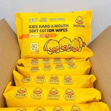 Khăn Ướt Mini NTG09 80 Tờ Không Cồn – Hộp 10 Gói Cho Bé Vịt Vàng, 39.795₫