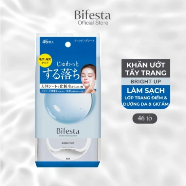 Khăn ướt tẩy trang BIFESTA Micellar Brightup 46 tờ – Sáng da, làm sạch sâu, chỉ 146.291₫ 5 Khăn ướt tẩy trang BIFESTA Micellar Brightup 46 tờ – Sáng da, làm sạch sâu, chỉ 146.291₫ 5