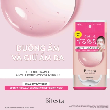 Khăn ướt tẩy trang BIFESTA Micellar Cleansing Sheet 46 tờ - Dưỡng ẩm sâu, Giá chỉ 146.291 VND 2