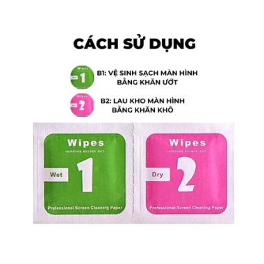 Khăn ướt và khô lau màn hình điện thoại, không để lại vệt, an toàn, giá chỉ 9.000đ 2