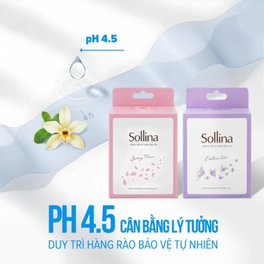 Khăn Ướt Vệ Sinh Phụ Nữ Sollina 20 gói - Khử mùi, An toàn da, Siêu tiện lợi, Giá 95.000