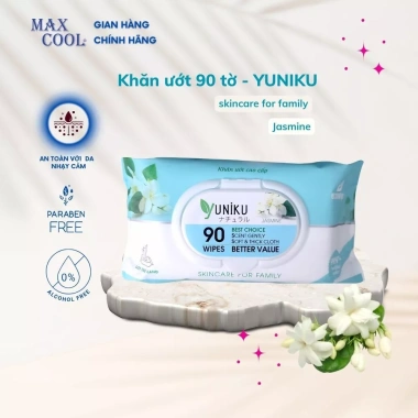 Khăn ướt YUNIKU hương lài 6 gói 90 tờ - Giá ưu đãi 139.000₫, giảm tới 22% 3