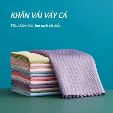 Khăn Vải Cá Thấm Hút Nước Không Xù Lông - Lau Bếp, Bàn, Gương, Giá 4.899đ 9