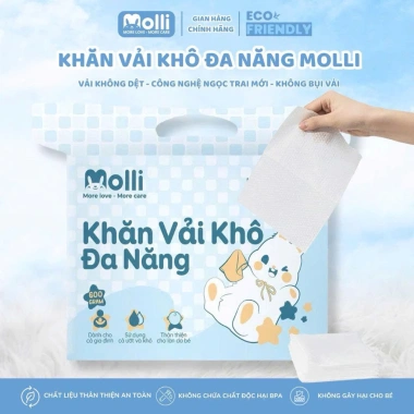Khăn Vải Khô Đa Năng Molli 900g An Toàn, Mềm Mại Cho Da Bé Tặng Lì Xì, Giảm 20% 7 Khăn Vải Khô Đa Năng Molli 900g An Toàn, Mềm Mại Cho Da Bé Tặng Lì Xì, Giảm 20% 7