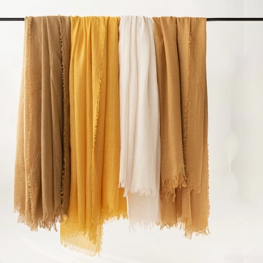 Khăn vải lanh Cotton mùa hè màu trơn – khăn choàng chống nắng, lụa gạc, giá ưu đãi 120.925 VNĐ