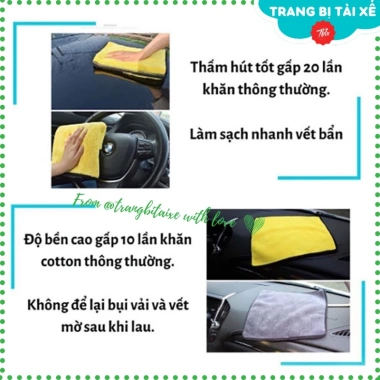 Khăn Vàng Lau Siêu Thấm 30x30-30x60 - Xe Máy, Ô Tô, Bếp, Kính, Đĩa - 15.900đ 7