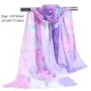 Khăn voan dài HYCEO Khăn choàng mềm quấn bướm lụa 10 màu in hoa chống nắng thời trang Hijab nữ 2