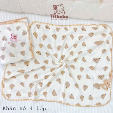 Khăn Xô 4 Lớp TitBebe Dày Dặn, Mềm Mại, Thấm Hút, Thoáng Khí - Giá ưu đãi 337.5k