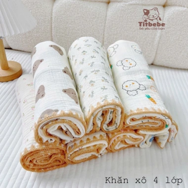 Khăn Xô 4 Lớp TitBebe Dày Dặn, Mềm Mại, Thấm Hút, Thoáng Khí - Giá ưu đãi 337.5k