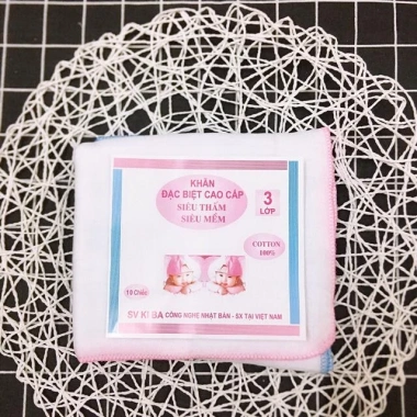 Khăn xô sữa Kiba 2‑3‑4 lớp cho bé sơ sinh, bịch 10 khăn mềm mại, lau nhẹ, giảm giá 35.880₫ 7