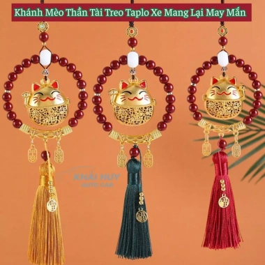 Khánh Mèo Thần Tài May Mắn - Tài Lộc, Bình An, Xe Hơi Gương Chiếu Hậu 125k