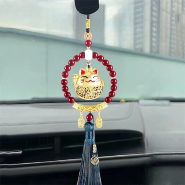 Khánh Mèo Thần Tài May Mắn - Trang Trí Xe Hơi, Gương Chiếu Hậu, Giá 123.000₫
