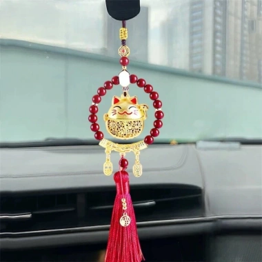 Khánh Mèo Thần Tài Vòng NGọc Treo Xe May – Măn, Bình An, Tài Lộc | Giá ưu đãi 145.001₫ OTCVN 2