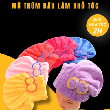 Khăn/Mũ Quấn Ủ Tóc Siêu Nhanh Thấm Hút Tốt - Dễ Giặt - Chỉ 16.000đ Tholeshop 7.074