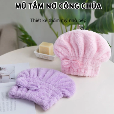 Khăn/Mũ Quấn Ủ Tóc Siêu Nhanh Thấm Hút Tốt - Dễ Giặt - Chỉ 16.000đ Tholeshop 7.074