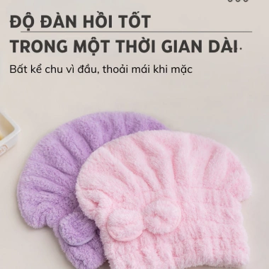 Khăn/Mũ Quấn Ủ Tóc Siêu Nhanh Thấm Hút Tốt - Dễ Giặt - Chỉ 16.000đ Tholeshop 7.074