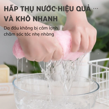 Khăn/Mũ Quấn Ủ Tóc Siêu Nhanh Thấm Hút Tốt - Dễ Giặt - Chỉ 16.000đ Tholeshop 7.074