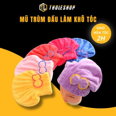 Khăn/Mũ Quấn Ủ Tóc Siêu Nhanh Thấm Hút Tốt - Dễ Giặt - Chỉ 16.000đ Tholeshop 7.074