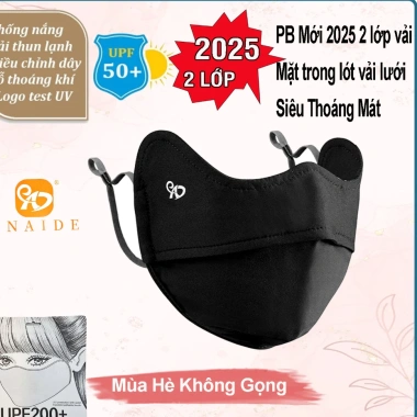 Khẩu Trang 2 Lớp UPF50+ UV Nắng Vải Thun Lạnh Chính Hãng EAD mẫu 2.024 55k