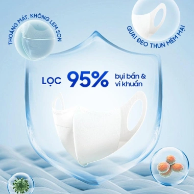 Khẩu trang 3D 3 lớp SUN CLOUD kháng khuẩn, chống UV, ngăn bụi mịn y tế – 34.300 VND