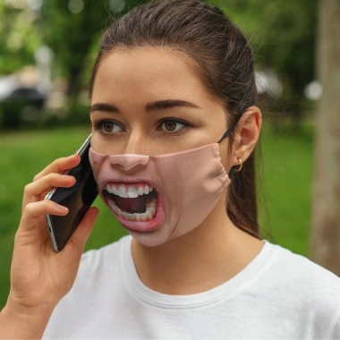 Khẩu Trang 3D Mặt Người Gào Thét Vừa Vặn Chống Bụi Nắng Giá Rẻ 28.000 VND