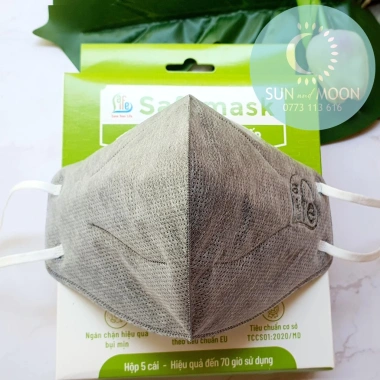 Khẩu trang 3D N96+ Carbon không van Safelife Việt Nam, chống PM2.5, giặt lại được, hộp 10 cái 110k