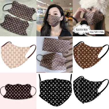 Khẩu Trang 3D Người Lớn Set 10/50 Cái - In Họa Tiết Nhẹ, Mỏng, Giá 22.000 VNĐ