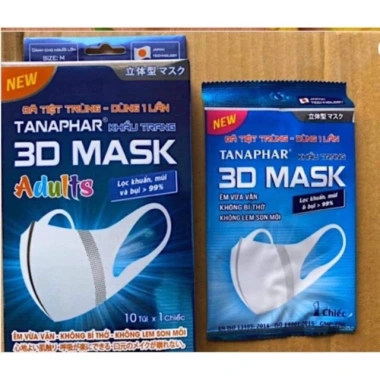 Khẩu trang 3D Tanaphar chính hãng, hộp 10 chiếc người lớn & trẻ em, giá 30.000₫